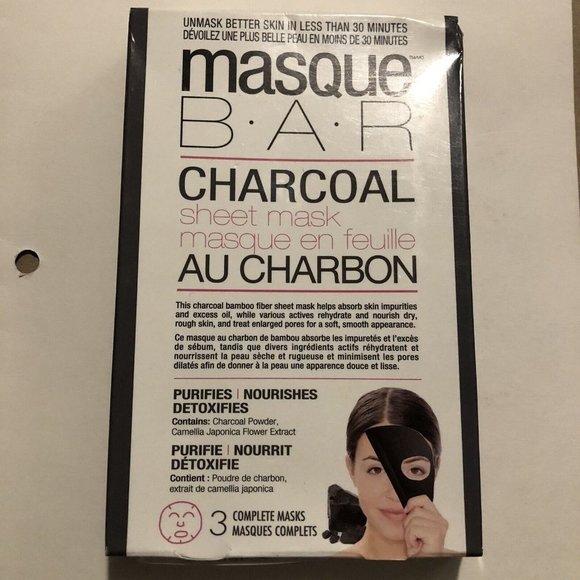 Masque BAR Charcoal Sheet Mask. Masks set of 3 - Picture 1 of 5